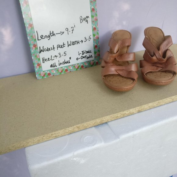 LeatherSandal BORN handcrafted 100%Leather Padded soft Heeled mule 9us/7uk - Picture 8 of 12